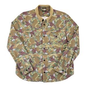 AllSaints Duck Camo Shacket Shirt Mens 2XL Slim Canvas Gorpcore Cabincore